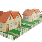 Infografía de viviendas unifamiliares pareadas.